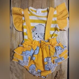 Elephant 2pc shirt and bottom set, 3-6m